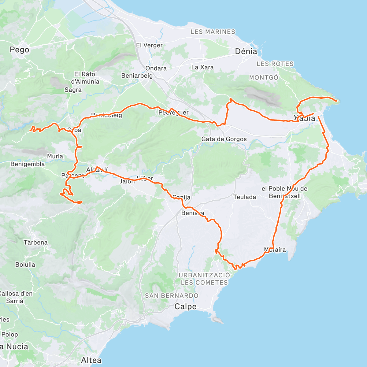 Карта физической активности (Bicicleta a la hora del almuerzo)