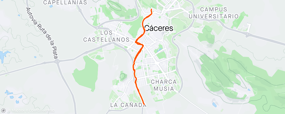 Map of the activity, Morning Run