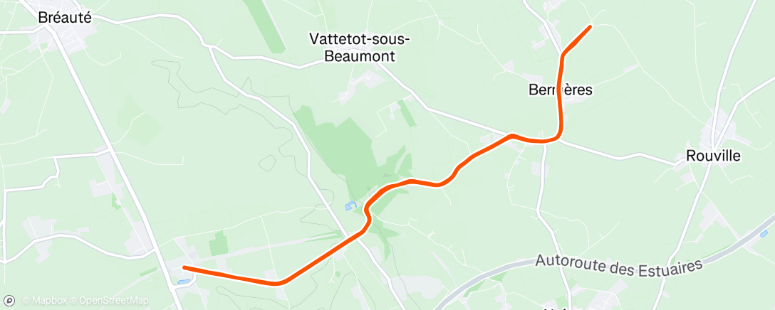 Map of the activity, Afternoon Run