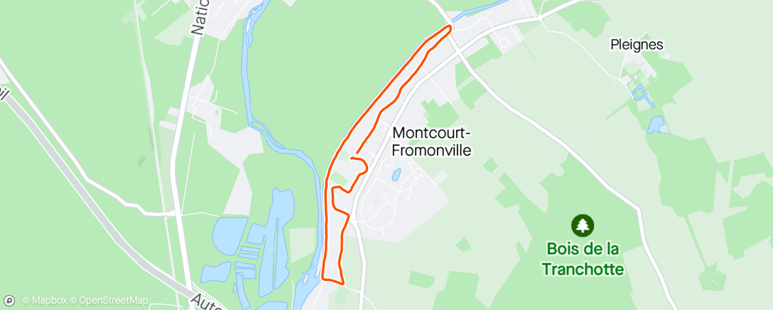 Map of the activity, Color Run de Montcourt-Fromonville