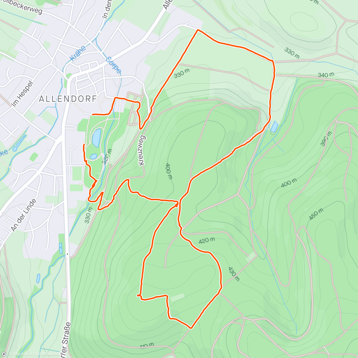 Map of the activity, Avondhike