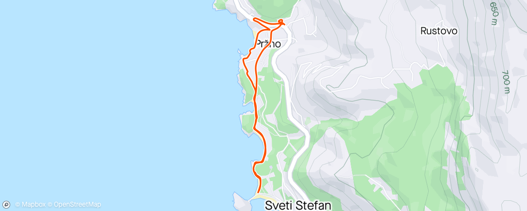 Karte der Aktivität „89.9 (#Sveti Stefan, Montenegro)”