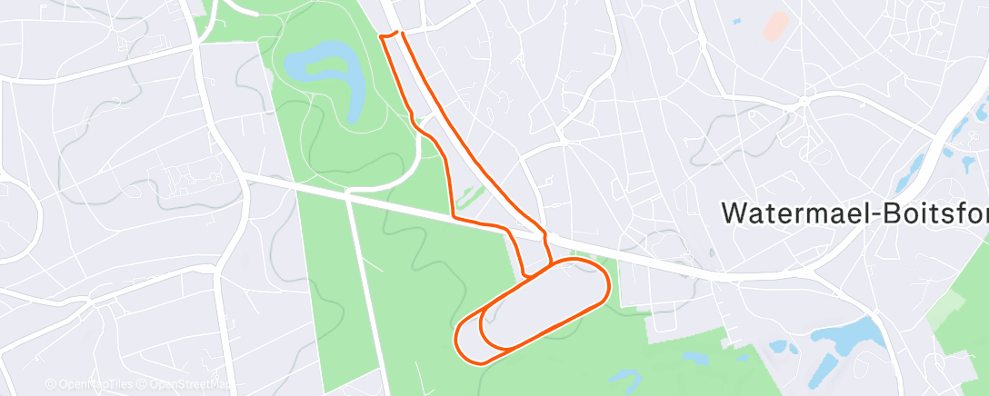 Map of the activity, Course à pied le midi