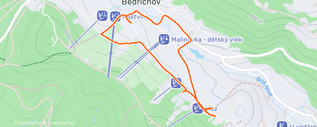 Map of the activity, Lauf am Morgen