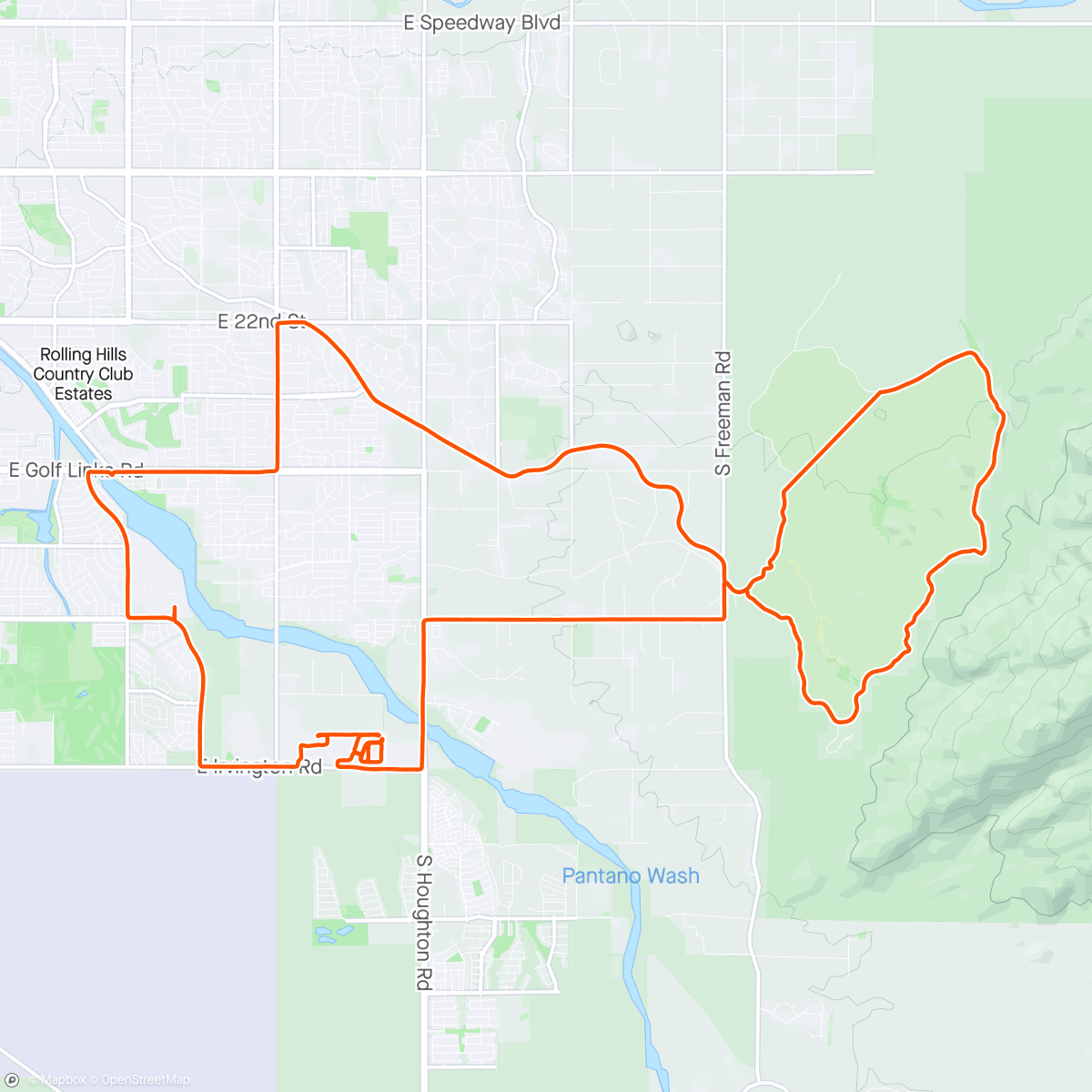 Map of the activity, Saguaro National Park East
