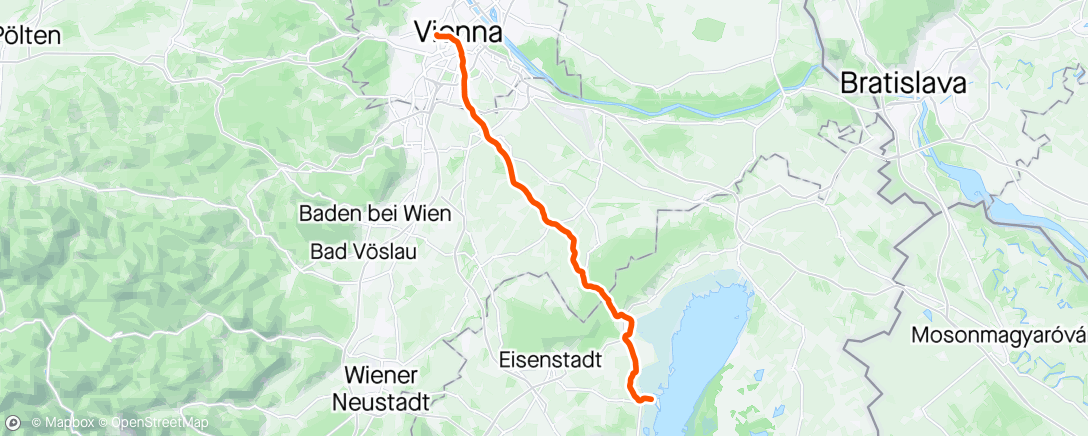 Map of the activity, Etappe 4: Wien - Rust