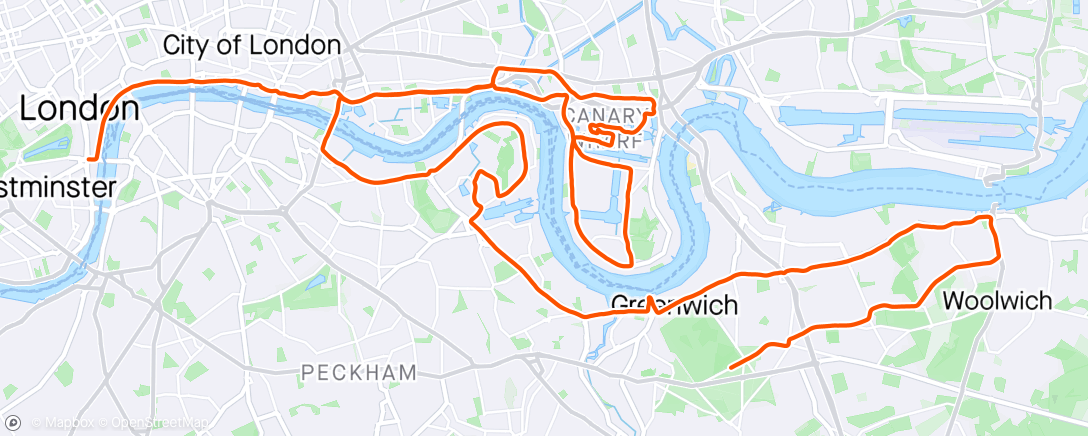 アクティビティ「London marathon」の地図