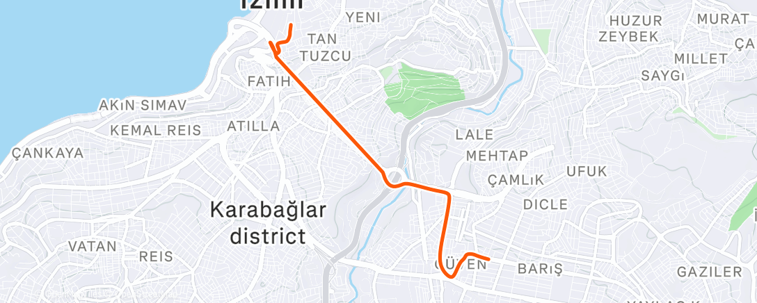 Map of the activity, Evening Ride