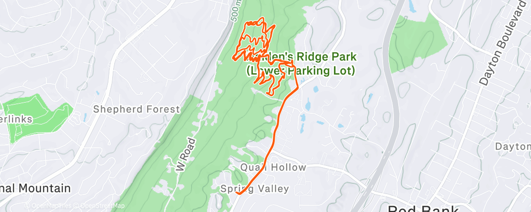 Map of the activity, Evening Ride