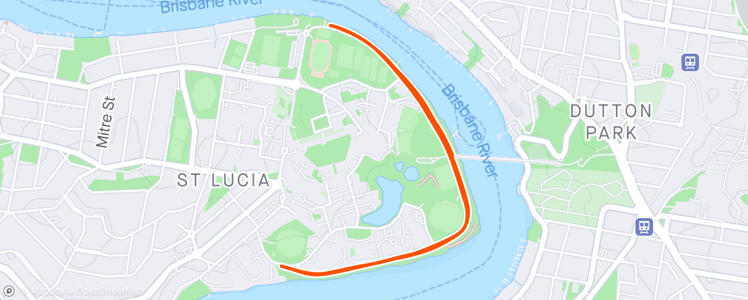 Map of the activity, St Lucia Parkrun