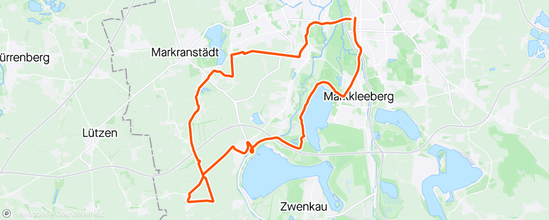 Map of the activity, Freezing windy ride