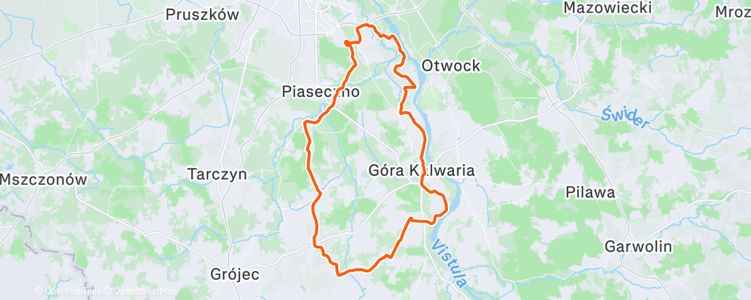 Map of the activity, Lunch Ride