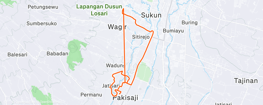 Map of the activity, Lari Minggu