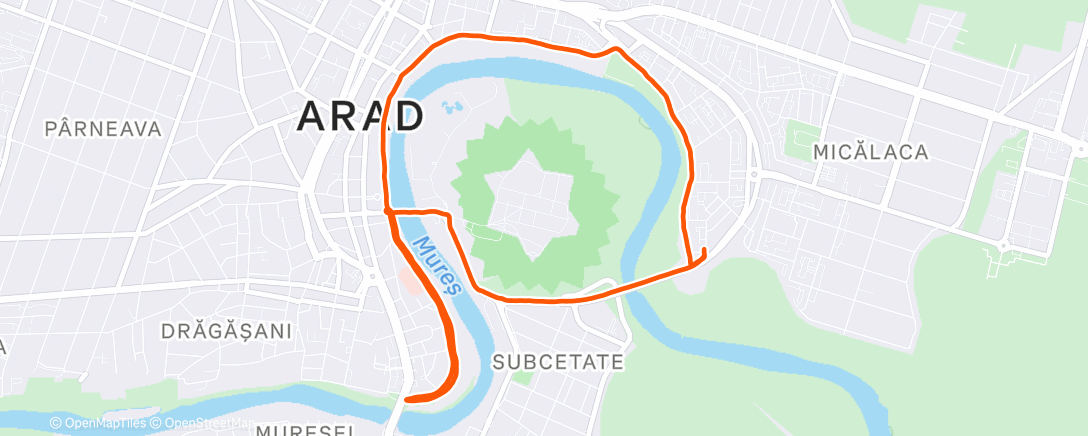 Map of the activity, Evening Run