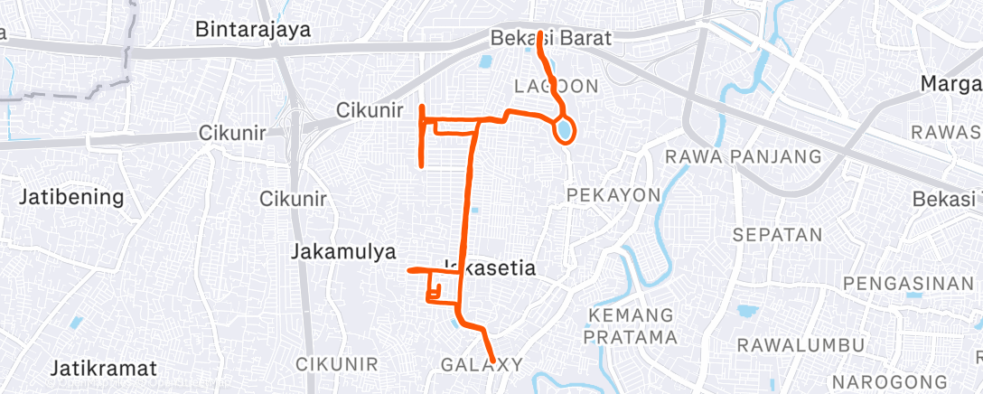 Map of the activity, Afternoon Run