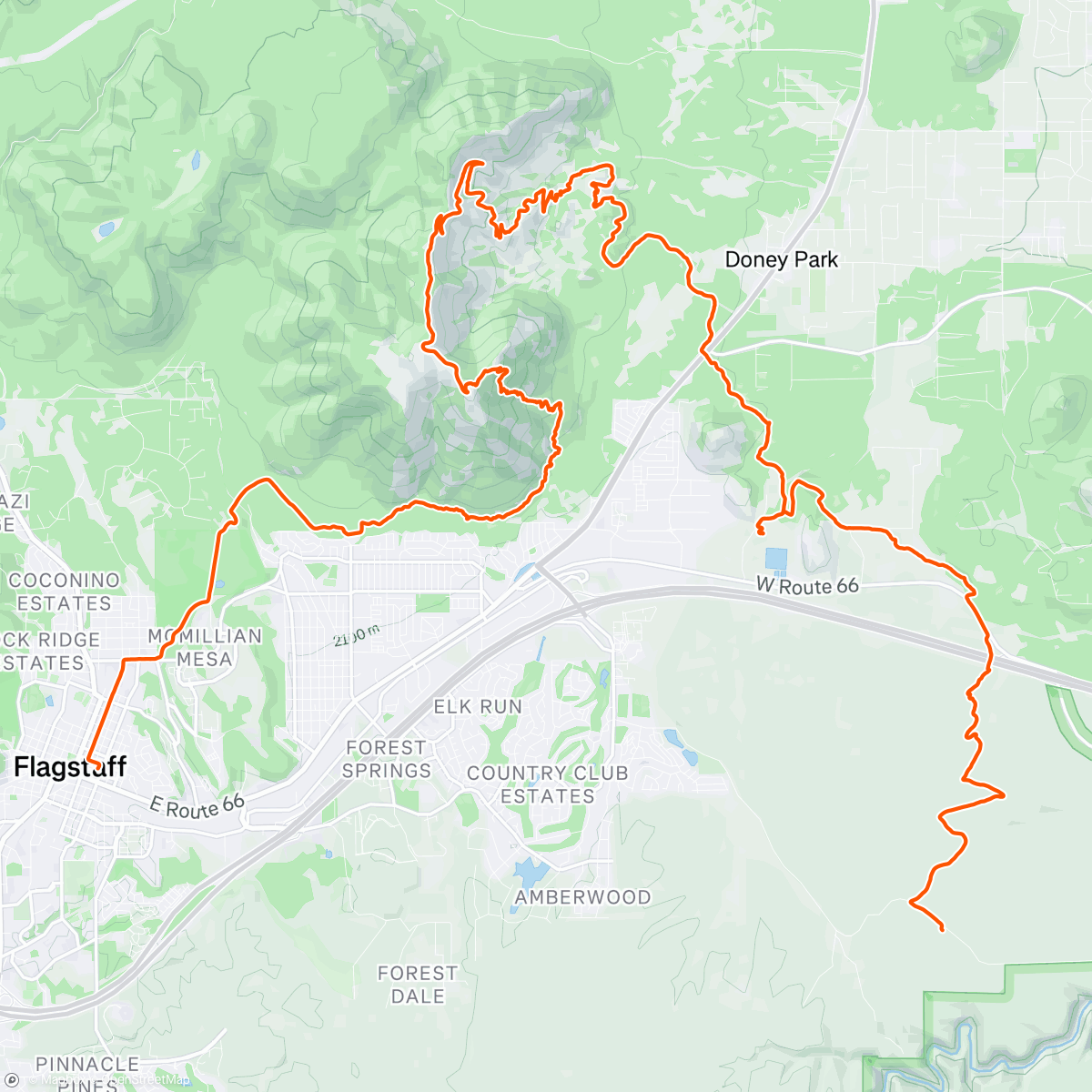 Map of the activity, The End - Cocodona 250