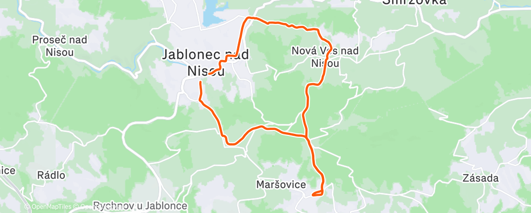 Map of the activity, Veselé Vánoce ride 🎅🏻
