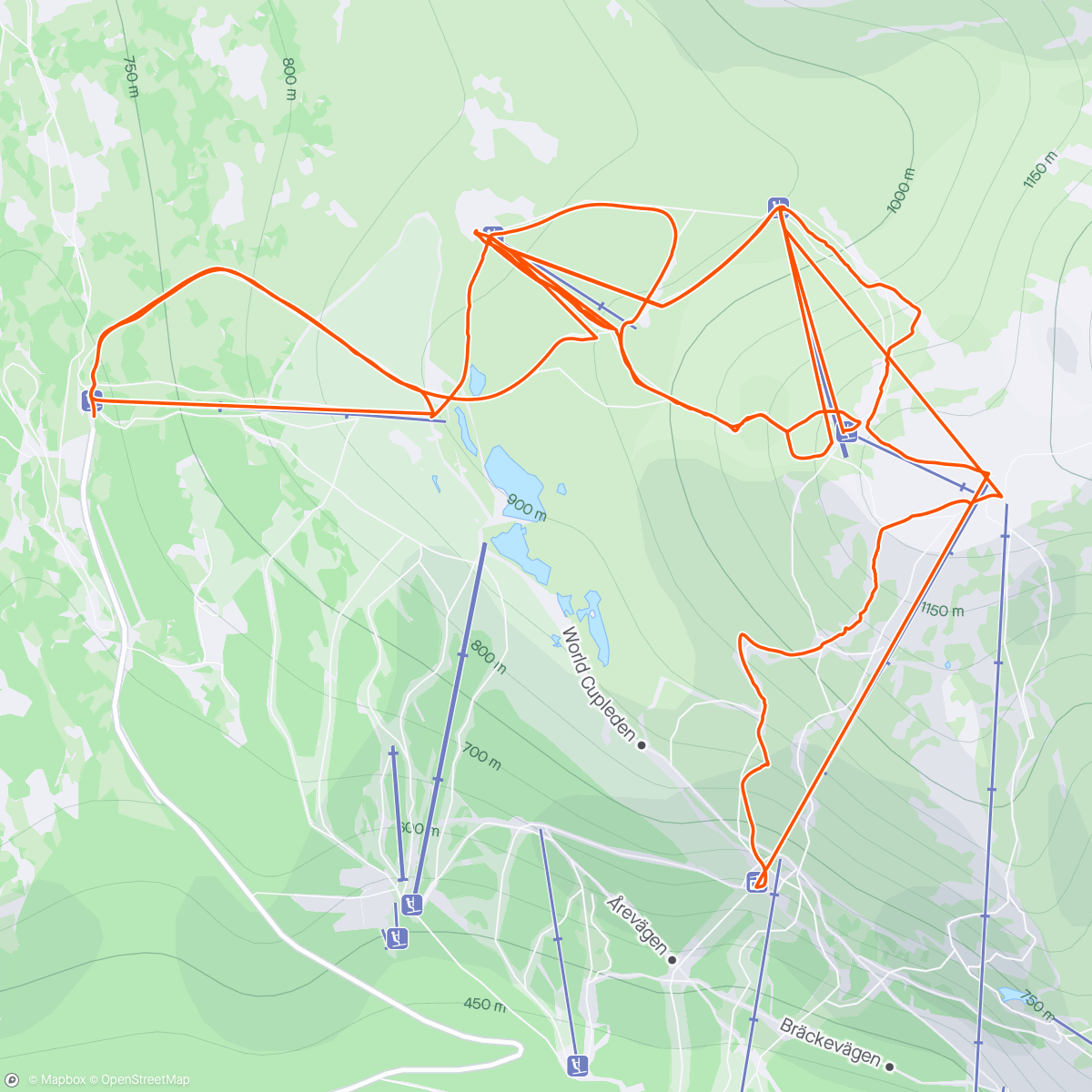 Mapa de la actividad, Siste skidag i sesongen (regne eg med)