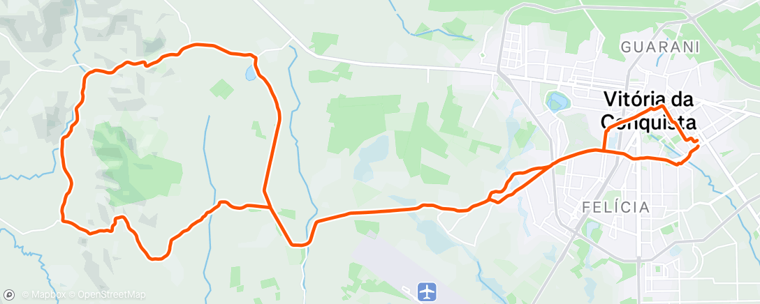 Map of the activity, Manhã Ciclismo