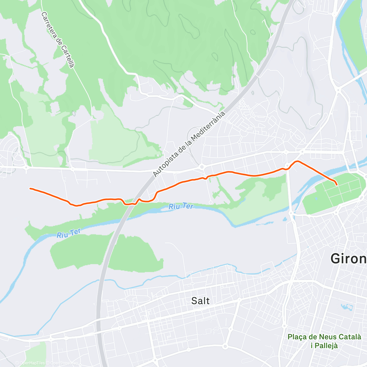 Map of the activity, Run to Girona for a package!
