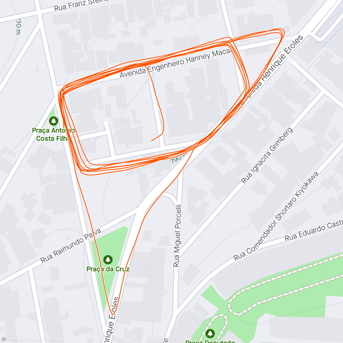 Mapa da atividade, Corrida da hora do almoço