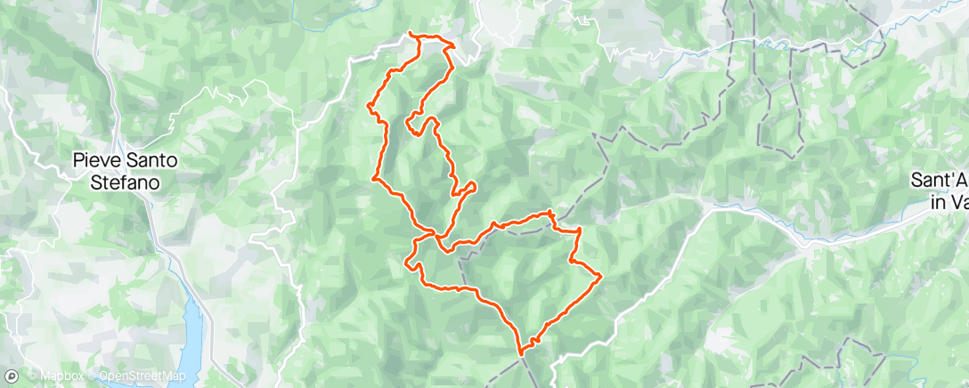 Map of the activity, Ultra Trail Alpe della Luna 🥈… in testa fino a 2 km dall’arrivo dove sbaglio ultimo bivio (come non so nemmeno io😆). Temperature da inizio luglio 🥵, percorso spettacolare, gambe buone, testa sul finale evidentemente un po’ meno😂