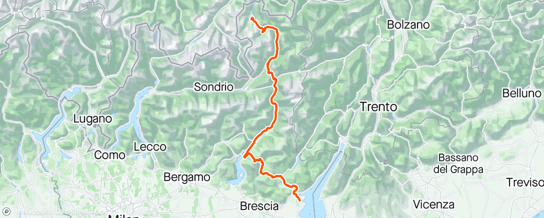 Map of the activity, Giro - Stage 15