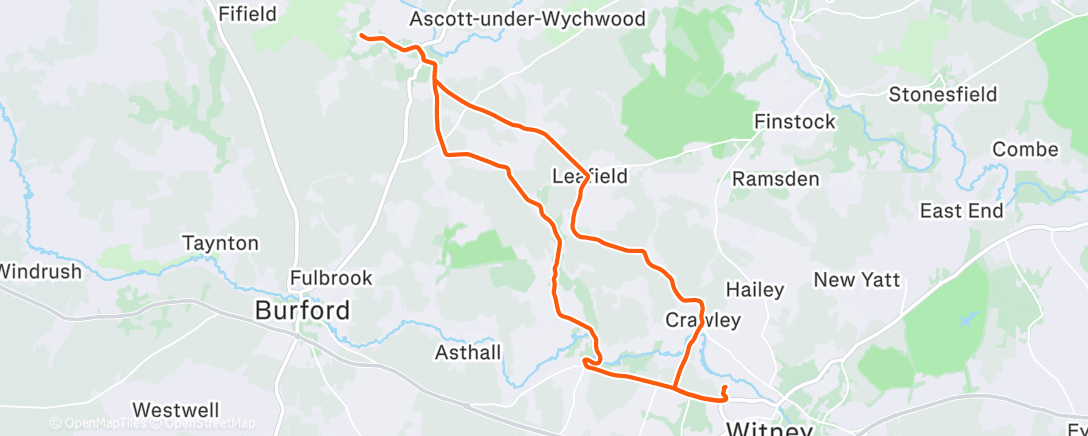 Map of the activity, Cycling