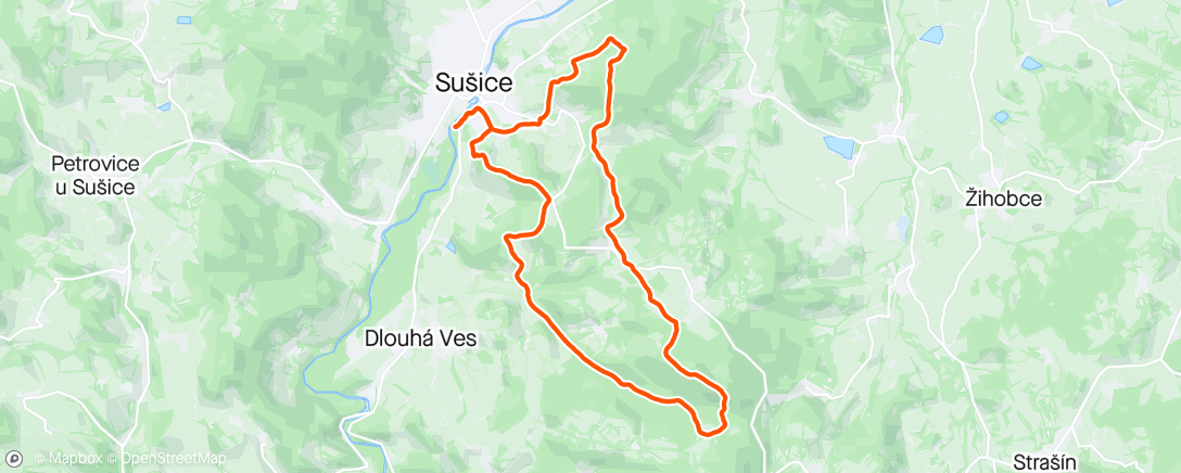 Map of the activity, Trail Susice