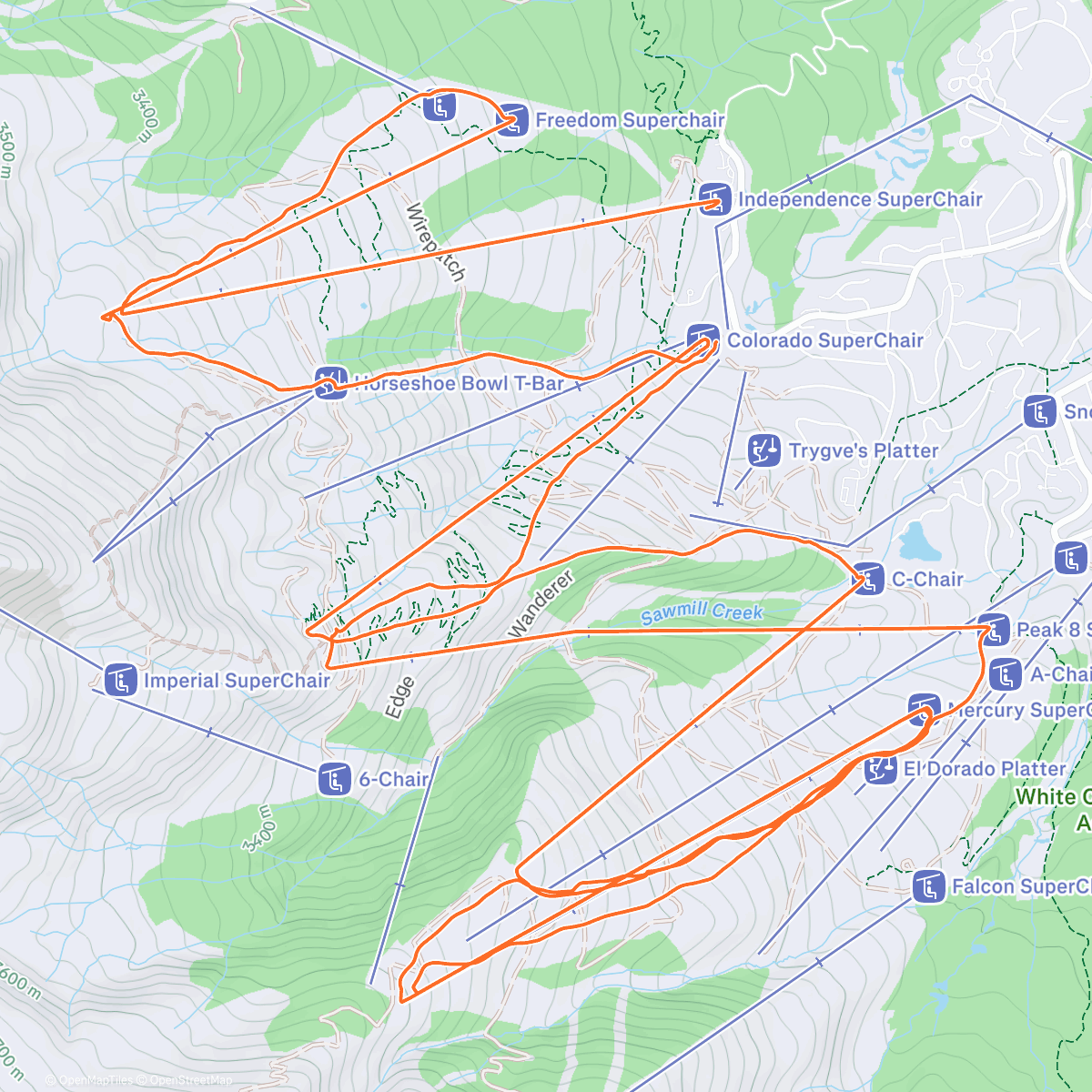 Карта физической активности (Breck snowboarding)