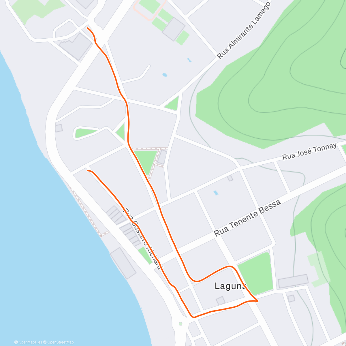 Map of the activity, Afternoon Run