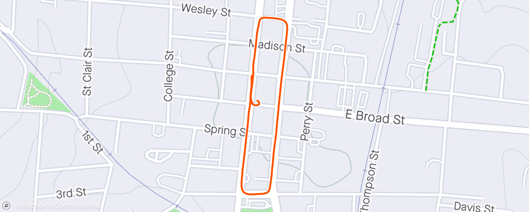 Map of the activity, Parade Lap on the Newnan Crit