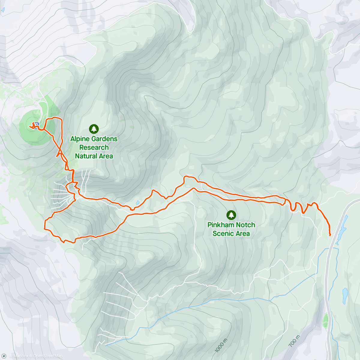 Map of the activity, Mount Washington via Tuckerman Ravine with Elisa, Tim, and Heather!
