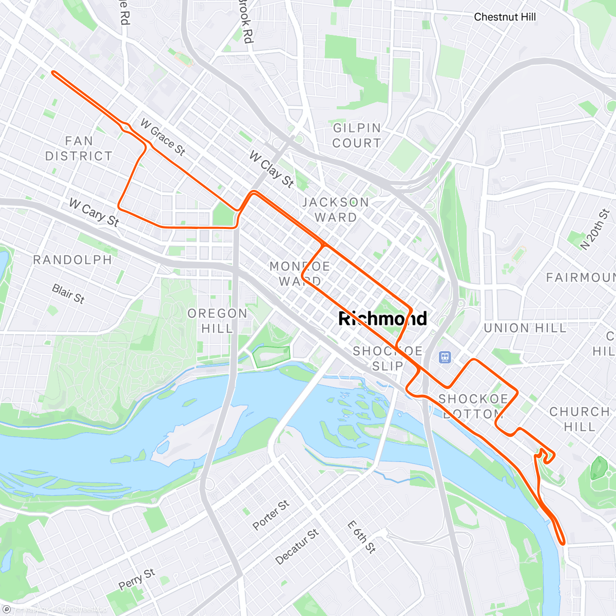 Map of the activity, Zwift - Richmond Loop Around in Richmond