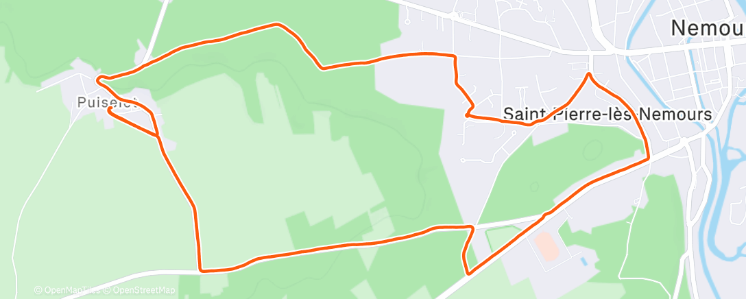 Map of the activity, Course à pied le matin