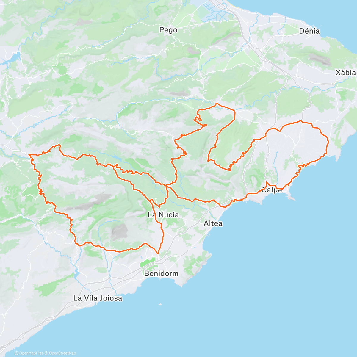 Map of the activity, Ciclismo