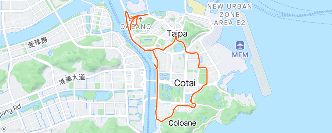 Map of the activity, Cycling in the morning