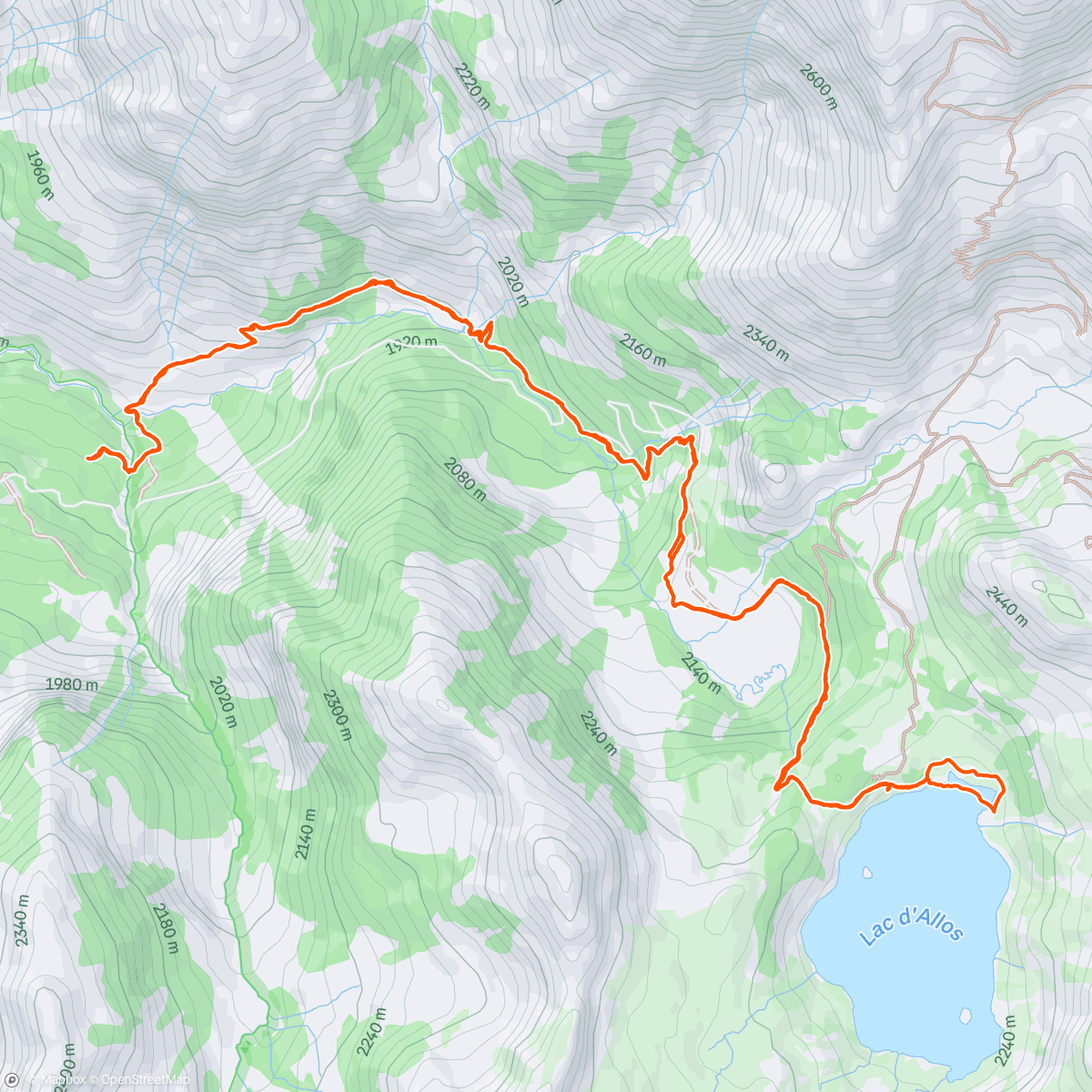 Map of the activity, Lac d' Allos