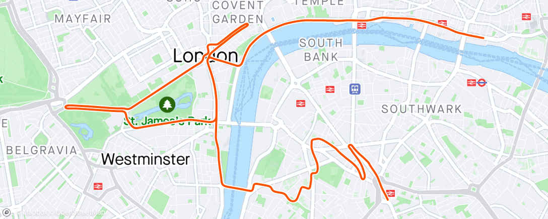 Map of the activity, Zwift - Zon 6 6x30s All Out in London