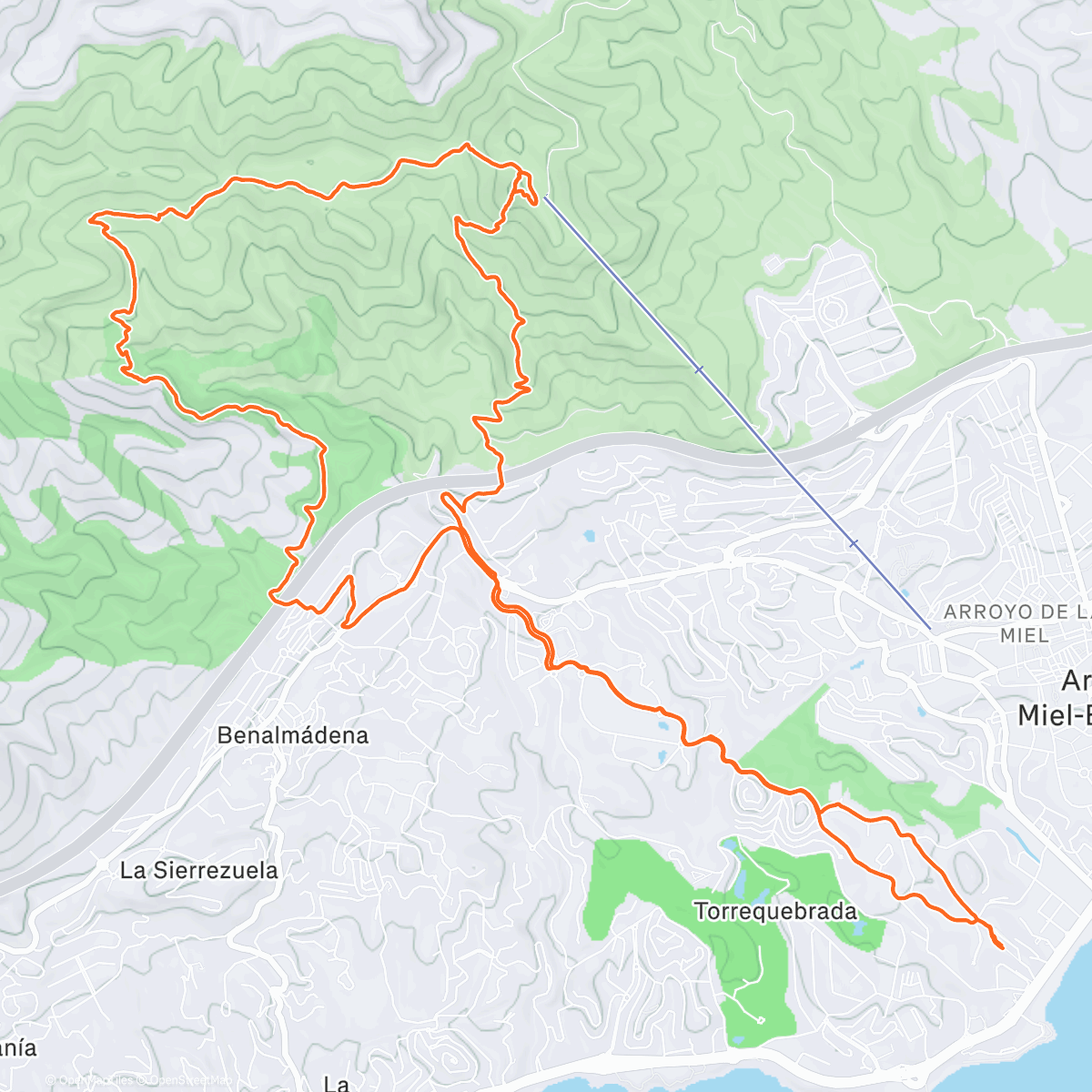 Map of the activity, Mount Calamorro adventure (part 1)