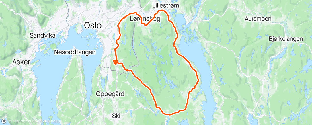 Map of the activity, Rundt Enebakk