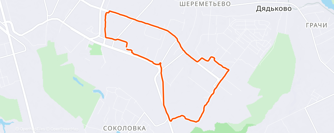Map of the activity, Evening Run