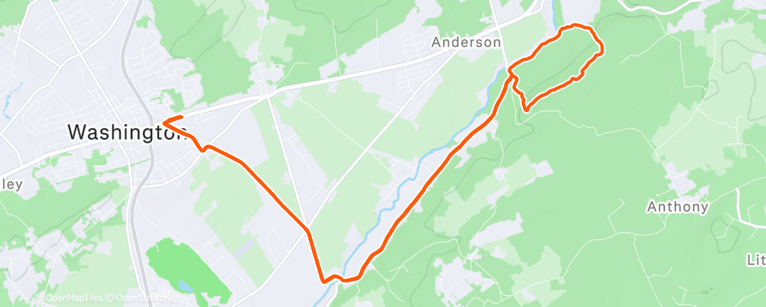 Map of the activity, Afternoon Trail Run