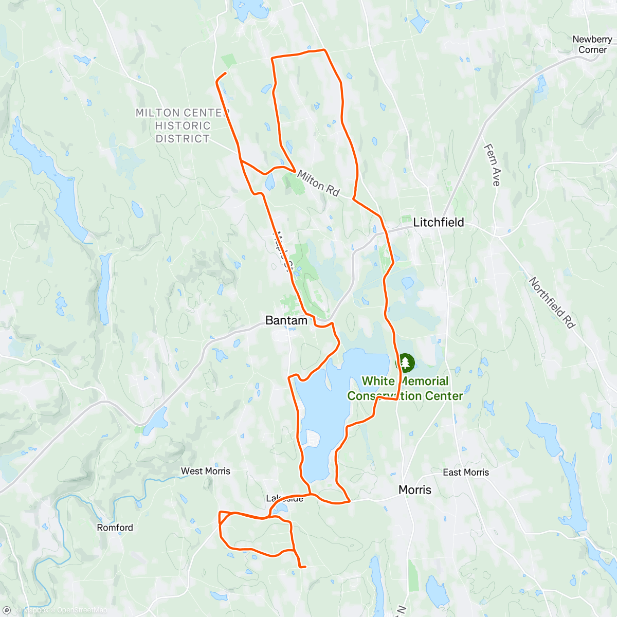 Map of the activity, Lunch Ride