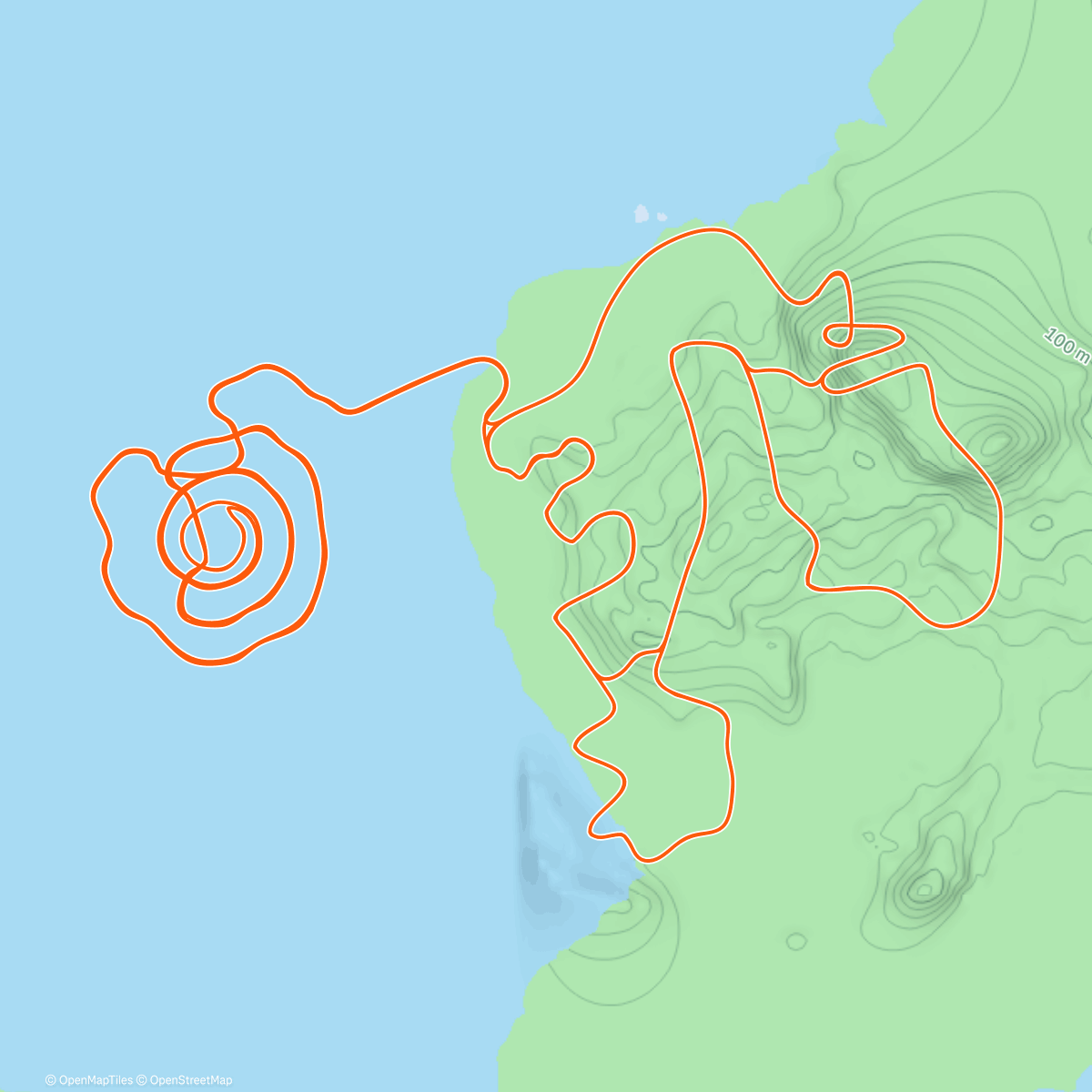 Map of the activity, Zwift - Untitled workout on Downtown Eruption in Watopia