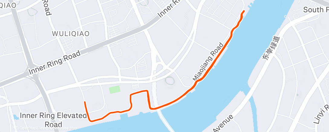 Map of the activity, Afternoon Run