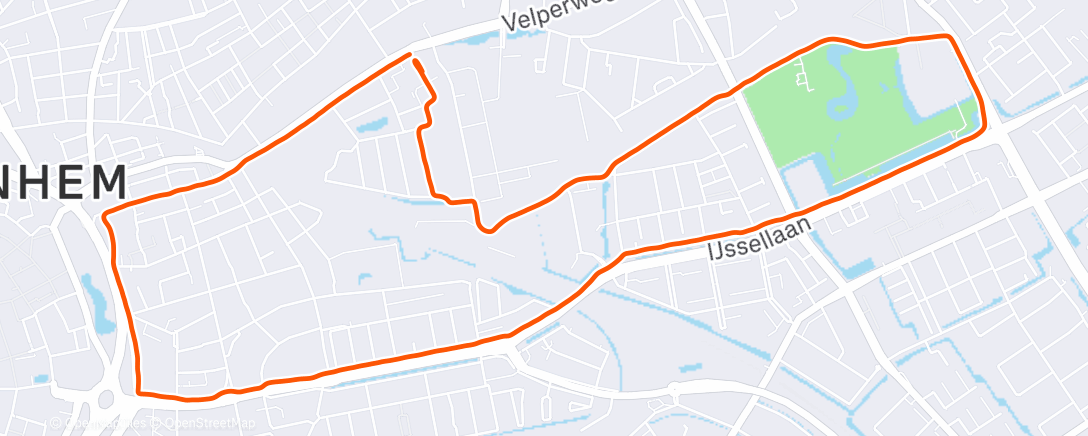 Map of the activity, Ochtendloop in oost