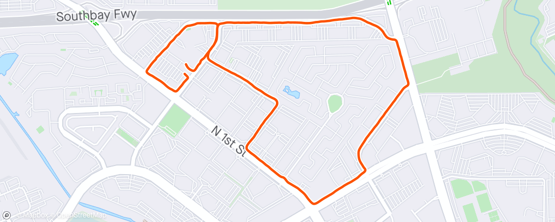Mapa da atividade, San Jose morning run