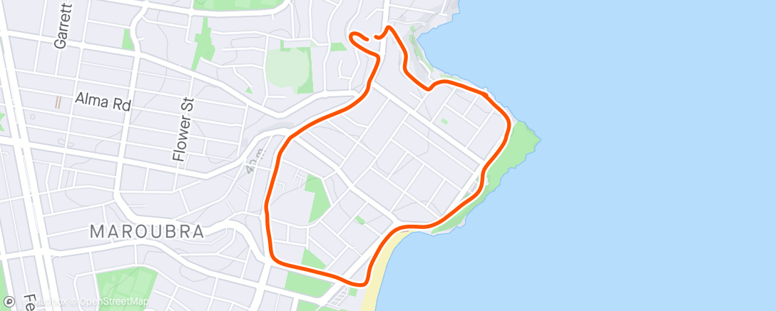 Map of the activity, Maroubra Walk