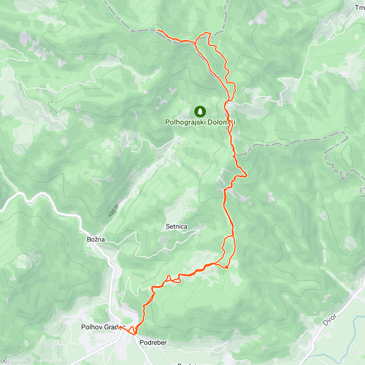 Map of the activity, Trail Running - Walk